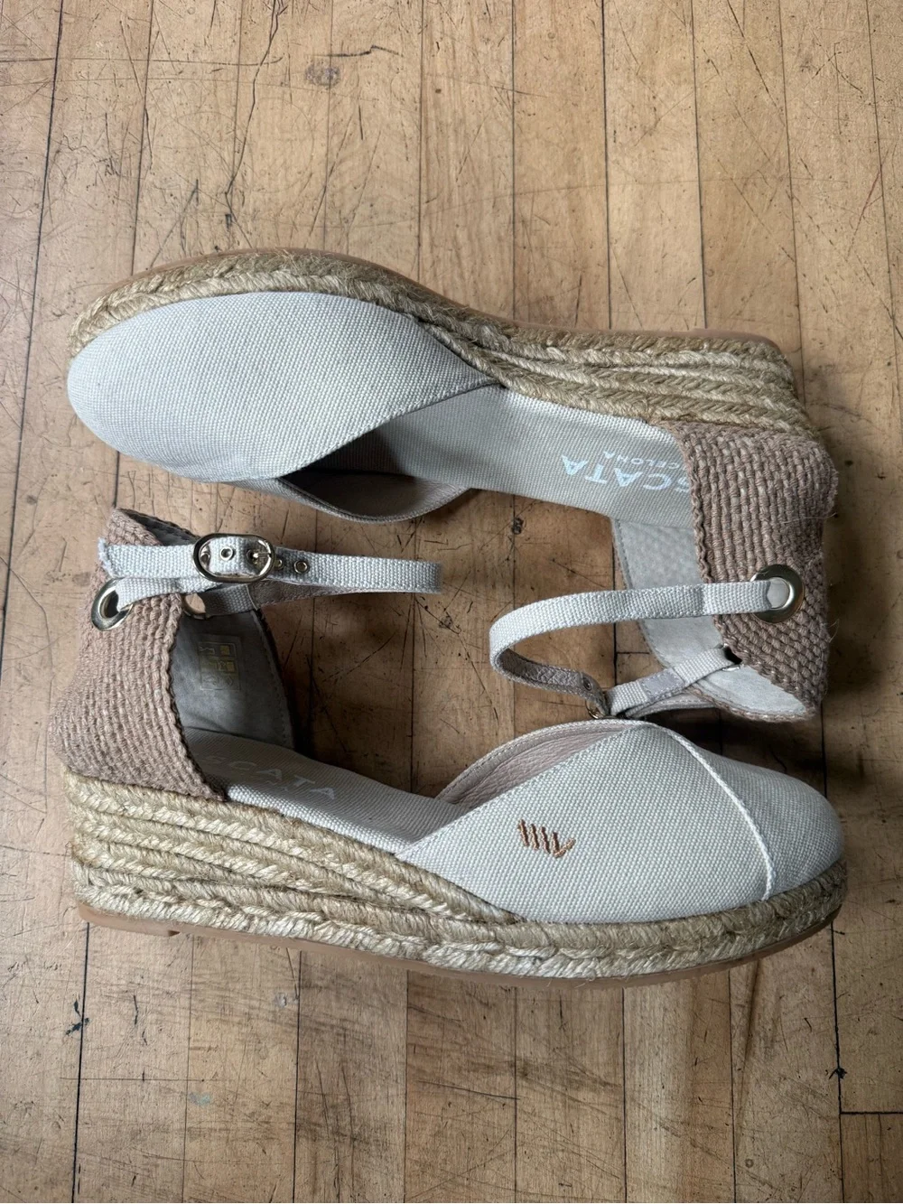 VISCATA BARCELONA Pubol Canvas Espadrille Wedge Heels Closed Toe Quiet Luxury 39